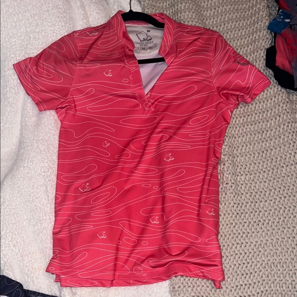 Pink Patterned Polo Shirt